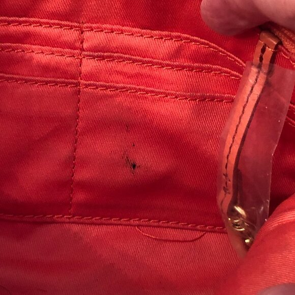 Fossil Melon Color Crossbody Shoulder Trap Leather Bag - Picture 8 of 12